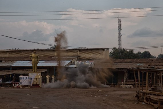 The destruction of the grenade in the market, Bangui (courtesy of MINUSCA)
