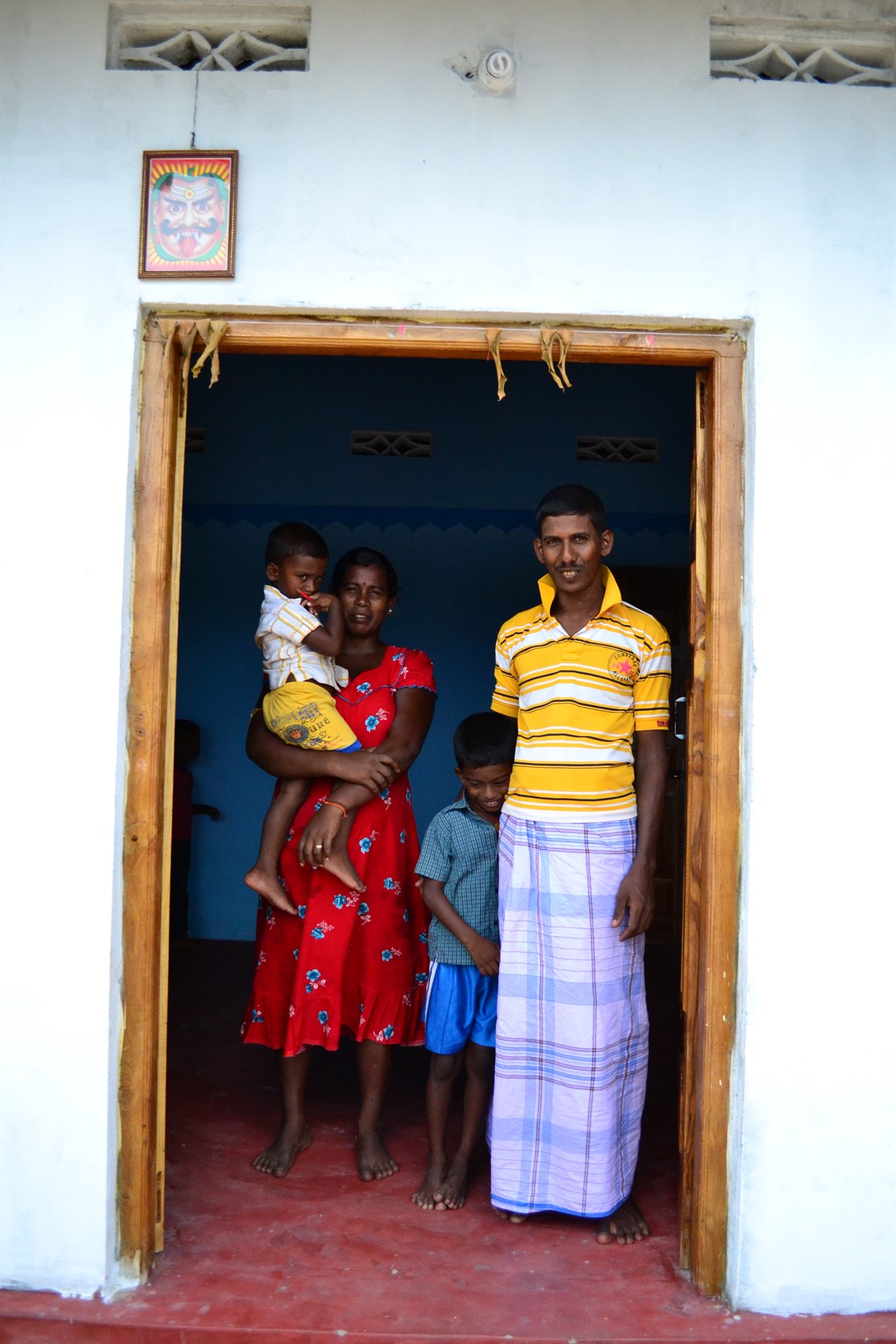 Rebuilding Lives: The Navananagagan family in their new house, Sri Lanka, HALO Trust