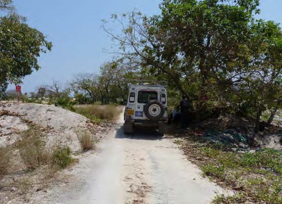 HALO vehicle driving safely on road clear of mines, Sri Lanka, HALO Trust