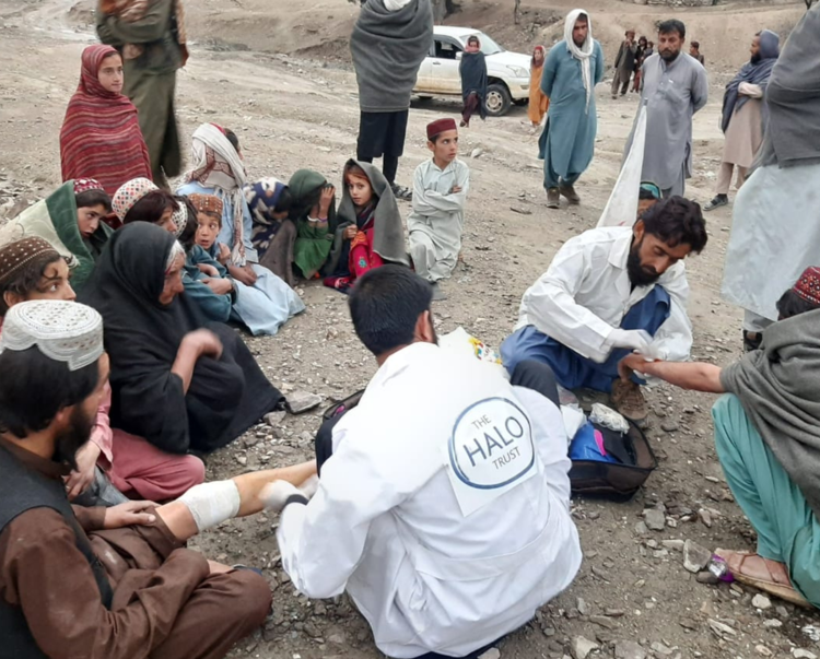 HALO medics attend to locals on the ground
