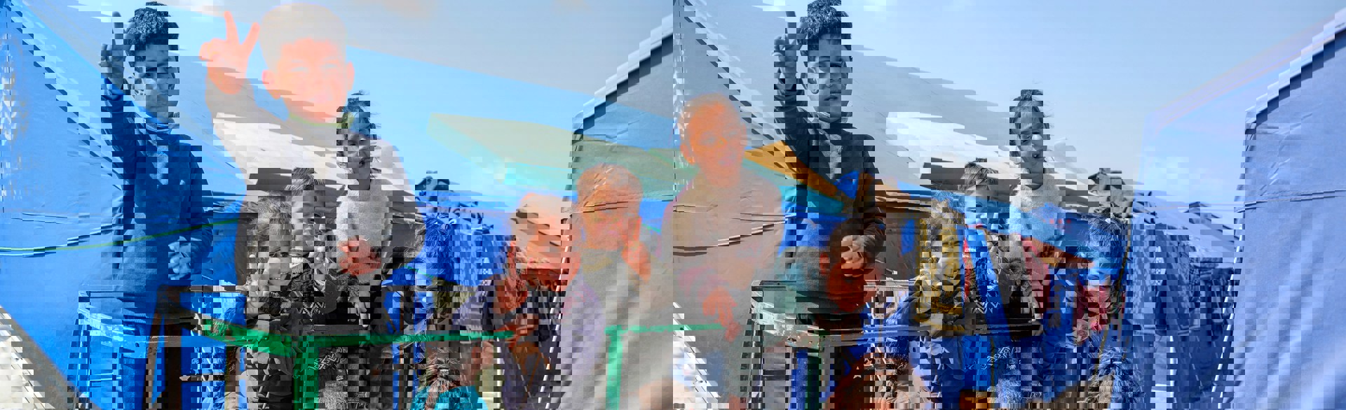 Group of children in a Gaza refugee camp