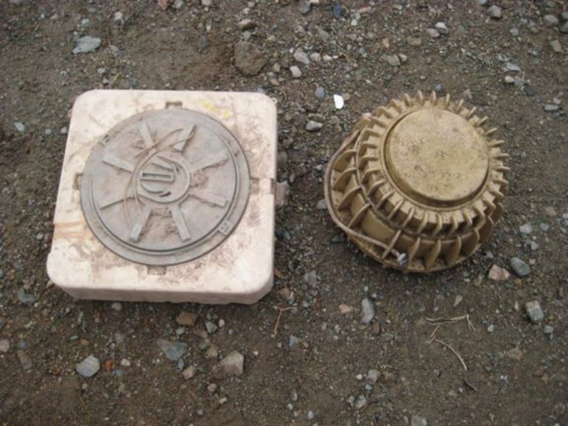 M19 & TC6 anti-vehicle mines - two of the most common found in Afghanistan