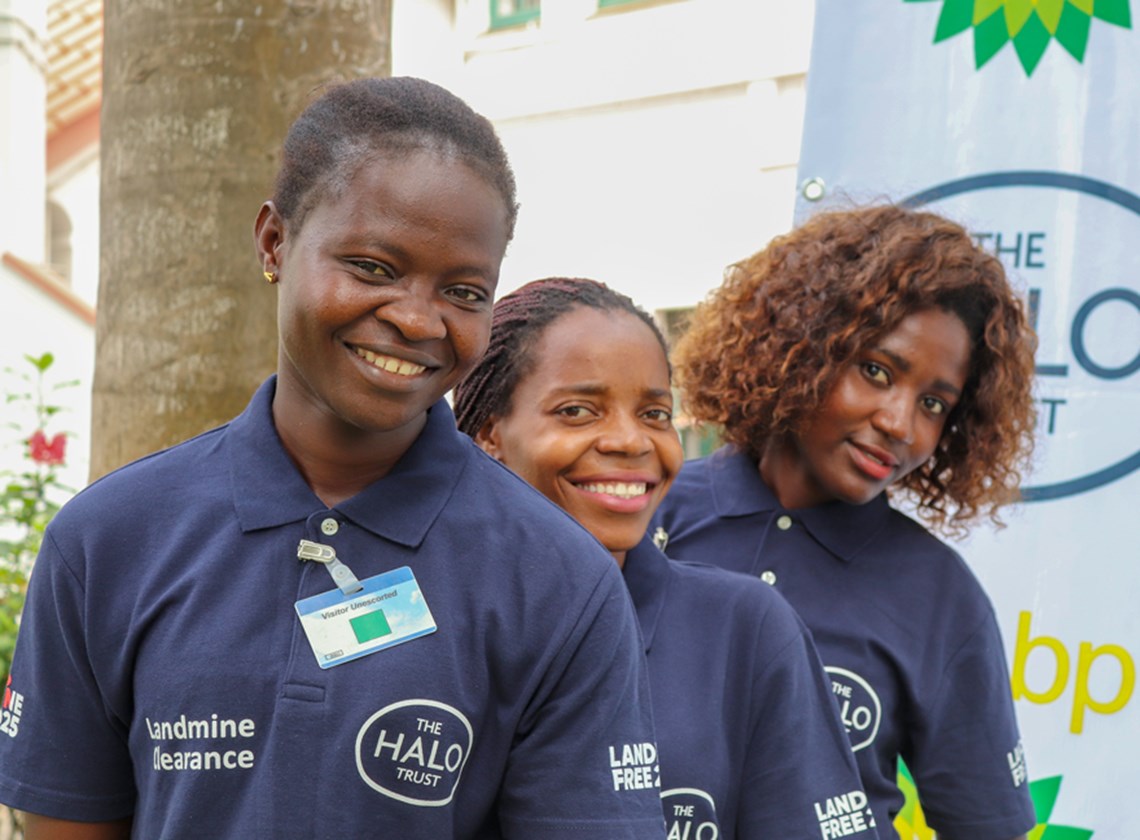 Inês, Suzana and Esperança were some of the first to join HALO's 100 Women in Demining Project in Angola