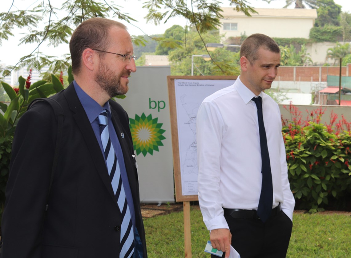 HALO's Chris Pym, Deputy Head of Region for Africa, and Ralph Legg, Programme Manager for Angola