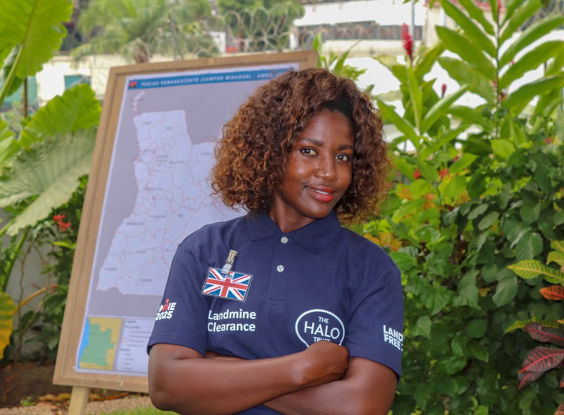 Esperança represents the 100 Women in Demining Project at the British Embassy in Luanda
