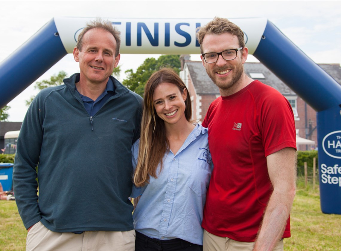 All smiles at the finish—HALO’s CEO, James Cowan, with Camilla Thurlow and JJ Chalmers
