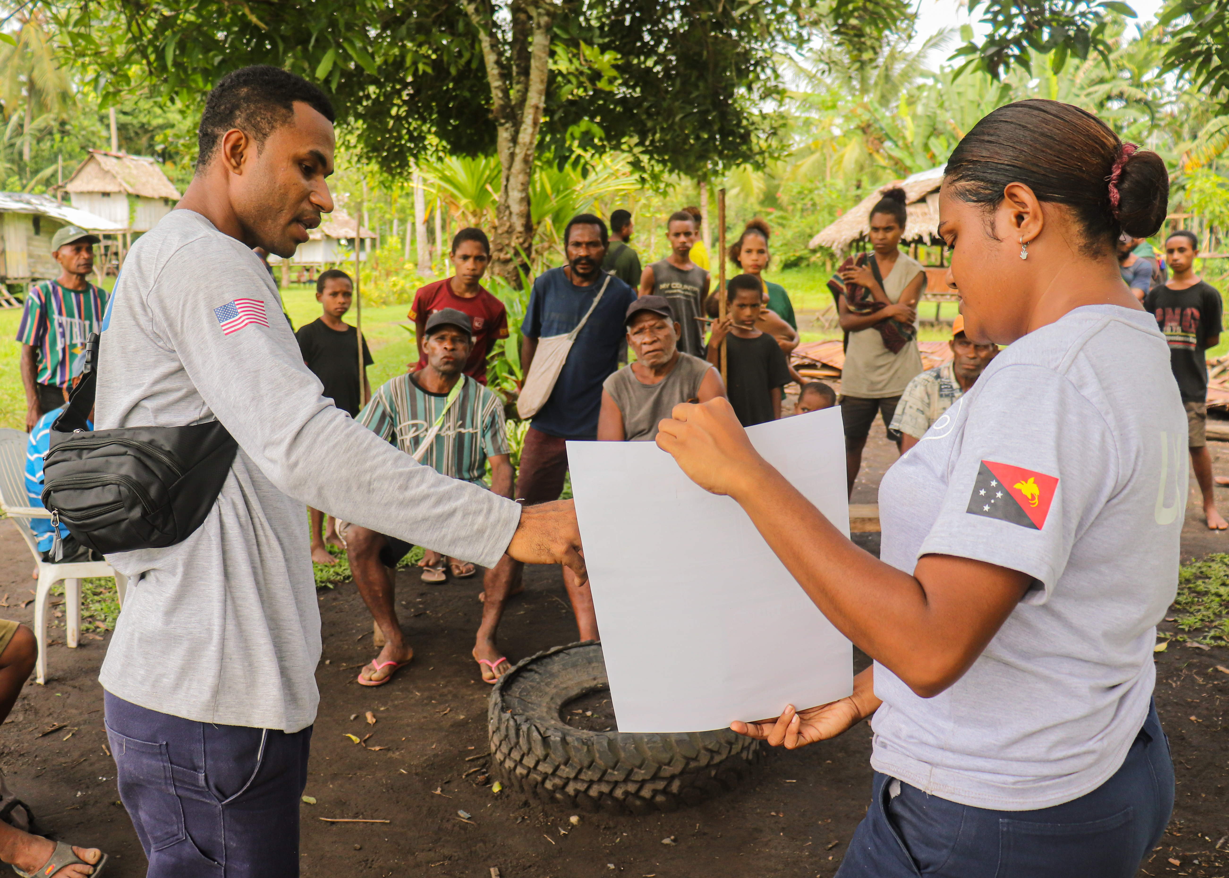 HALO teams conduct a risk education session in PNG.