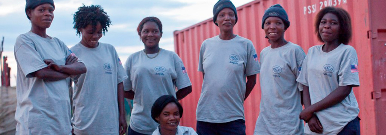 Group of women wearing HALO t-shirts