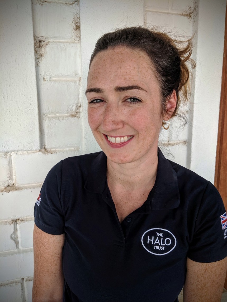 Much loved colleague, Rachel Brock, smiling in HALO uniform