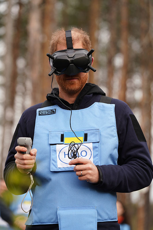 Duke of Sussex operating a drone