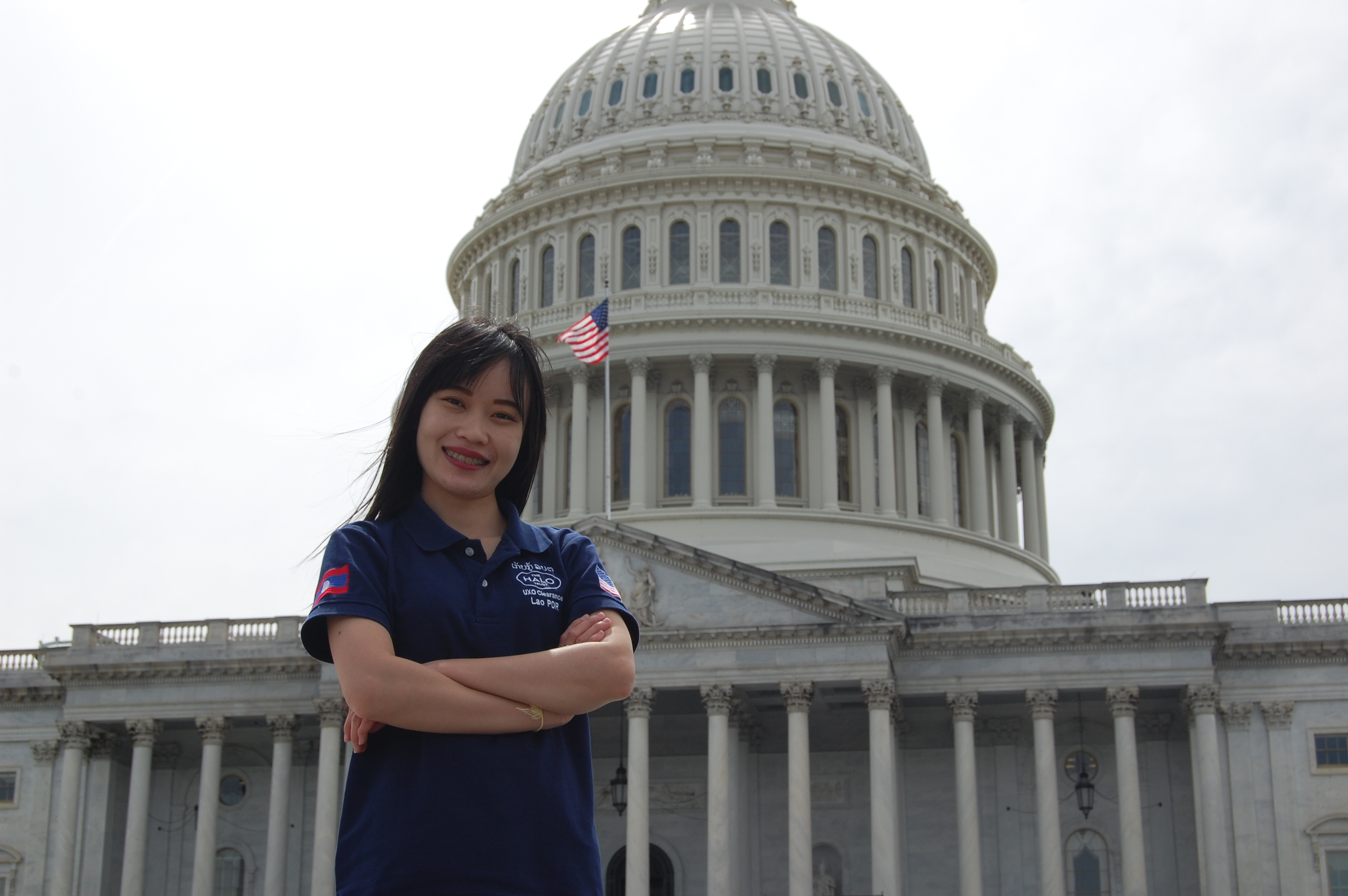HALO staff member outside the Capitol building, Washington DC