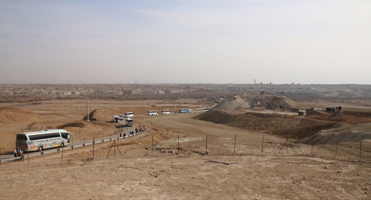 The cleared minefield at the Baptism Site in the West Bank