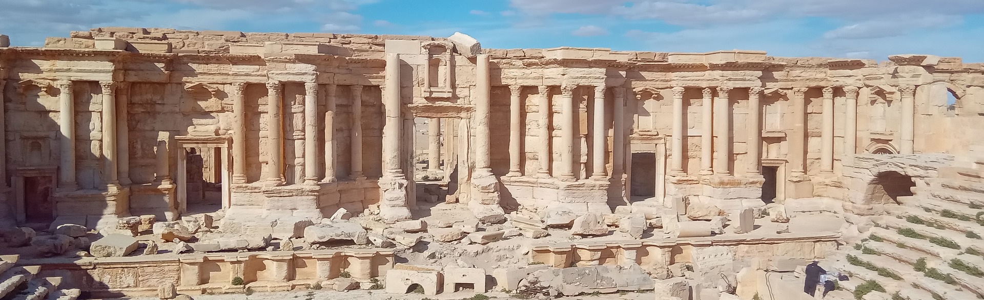 Ruins of an ancient colosseum in Palmyra