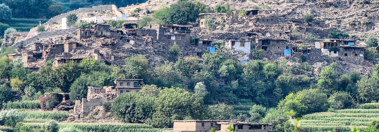 Afghan village damaged by earthquake in Kunar Province 2025