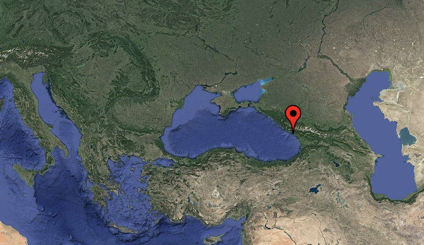 Satellite image showing the location of Lindava