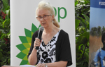 British Ambassador to Angola, Jessica Hand, speaking at the BP Angola grant signing ceremony in Luanda, May 2019