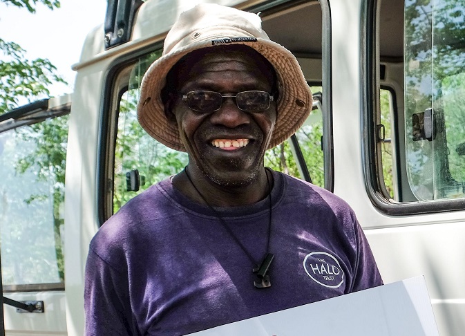 Gordon Chaffa, the Head Medic for HALO Zimbabwe next to an ambulance