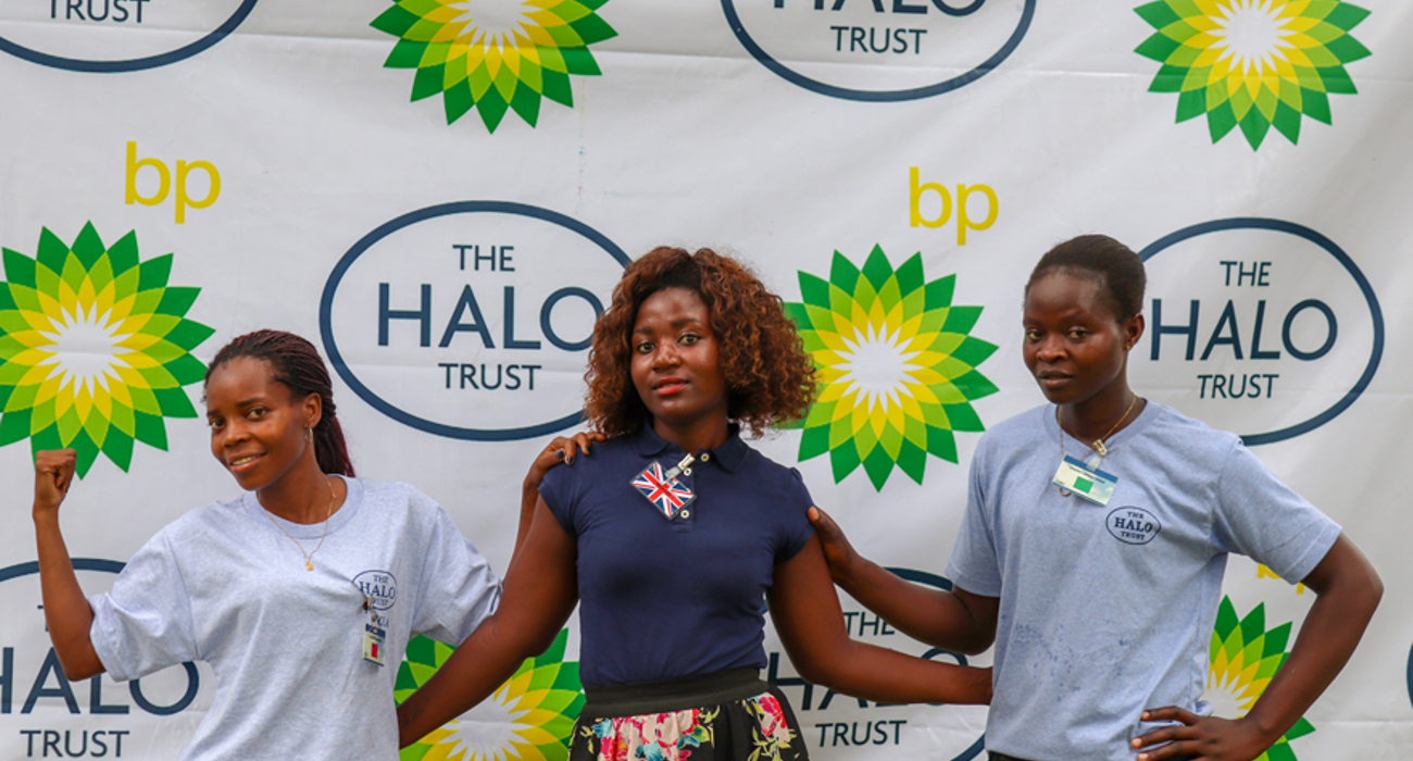 Group of female deminers at the BP Angola grant signing ceremony in Luanda, May 2019