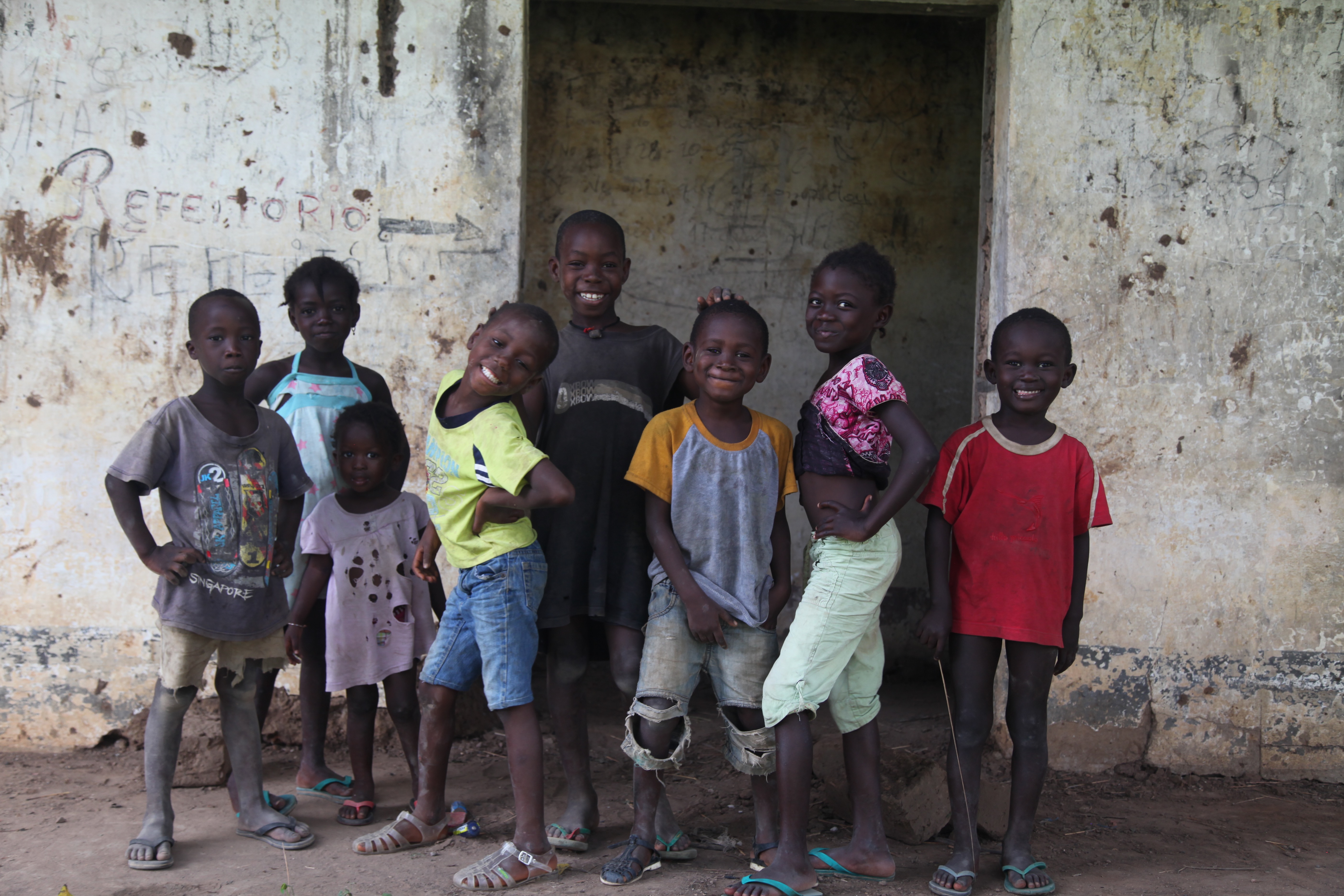 Group of children standing together in Guinea-Bissau