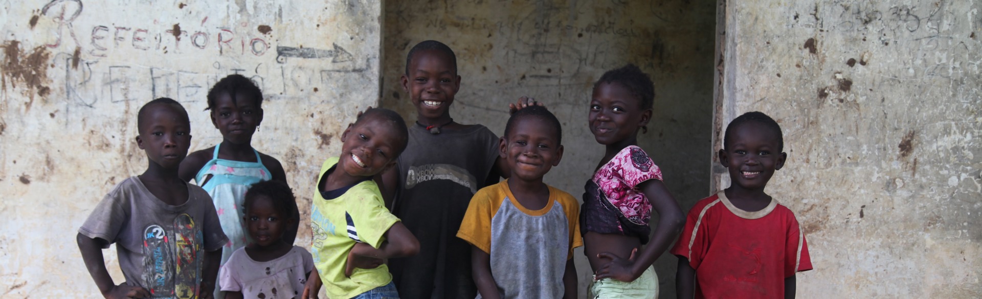 Group of children standing together in Guinea-Bissau