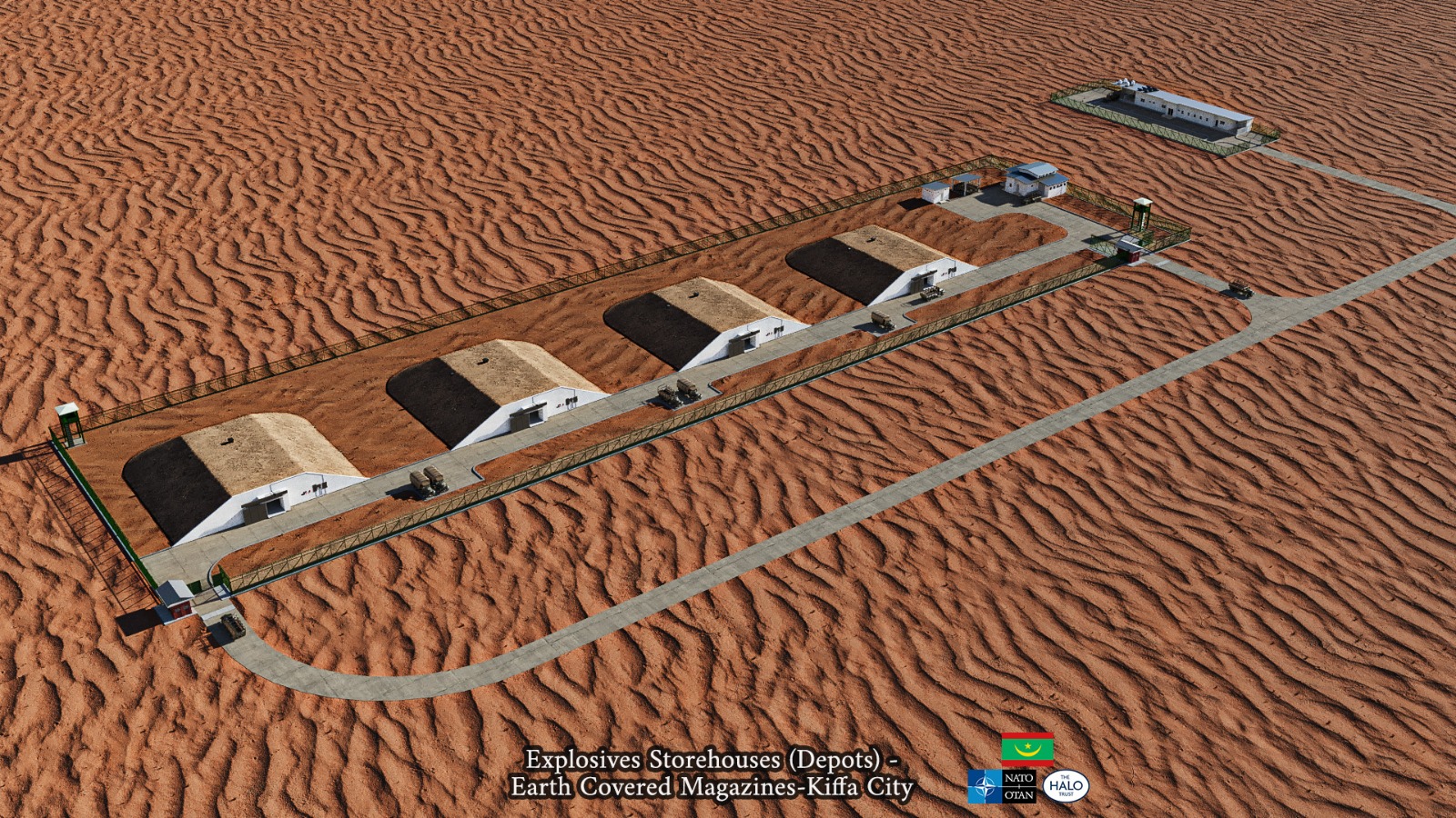 Aerial view of weapons stores in Mauritania 