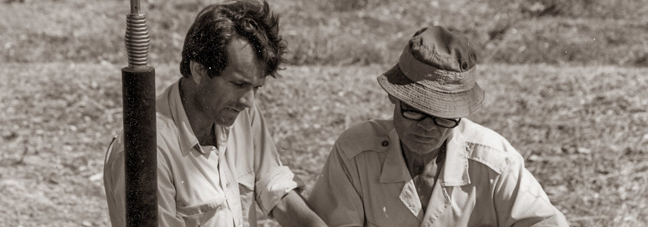 HALO co-founders Guy Willoughby and Colin Mitchell looking at plans in Cambodia