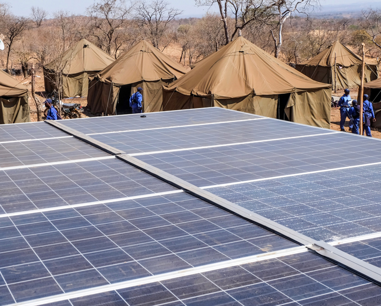 A solar generator newly installed in the Rushinga camp