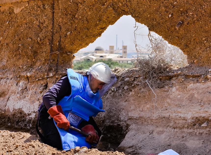 HALO deminer clearing land in West Bank