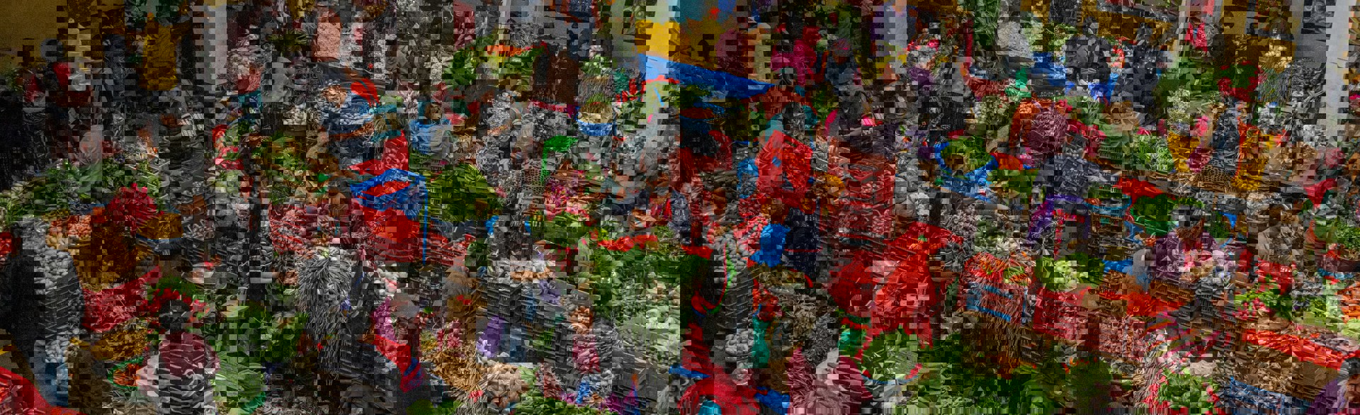 Busy food market in Guatemala