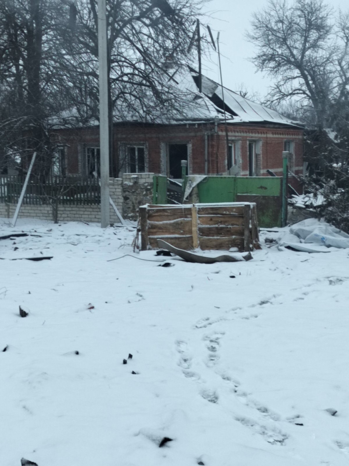 Будинок В'ячеслава ззовні одразу після атаки