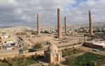 The minarets of the madrasa of Husain Baiqara, built by Sultan Baiqara in the 15th Century, which were used as a base by Soviet troops during the occupation of Afghanistan