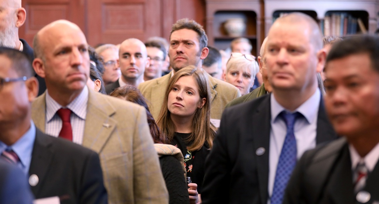 Guests at The HALO Trust memorial service, in Chelsea Old Church, London