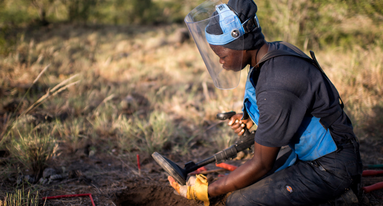 HALO Trust deminer, clearing landmines in Benguela, Angola